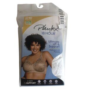 Playtex 18 Hour Ultimate Lift 4-Way Support Bra Size 44DDD Wire-Free White 4745